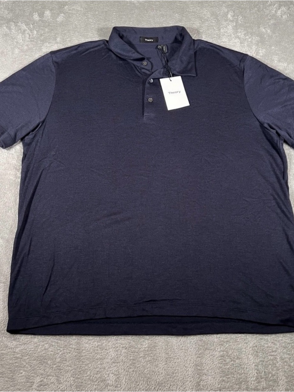Theory Bron C Polo Shirt Mens 2XL‎ Navy Blue Anemone Knit Modal Blend Preppy NWT